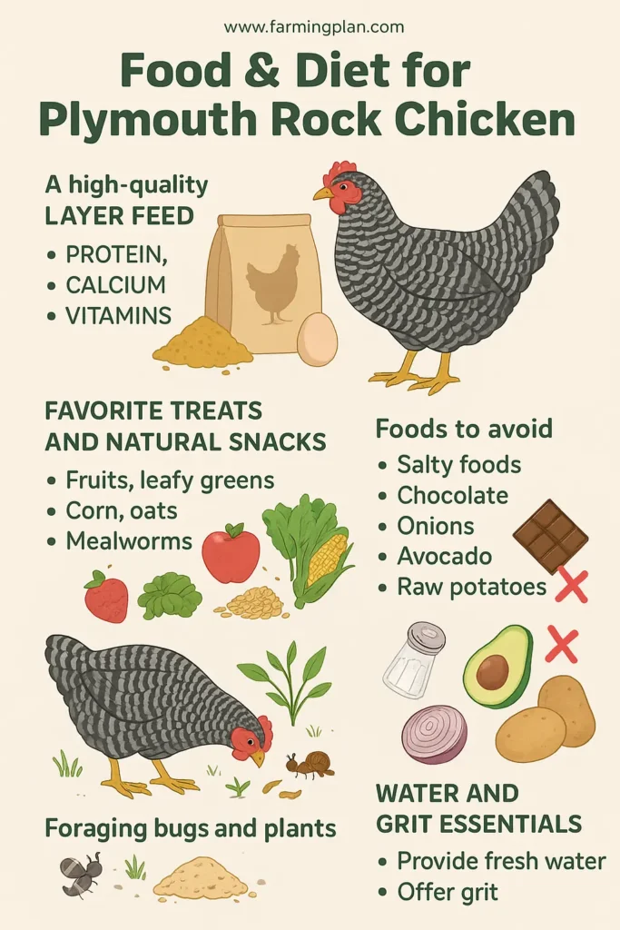 Food & Diet for Plymouth Rock Chicken