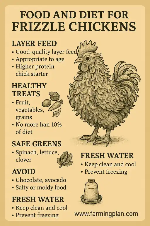 food and diet for frizzle chickens