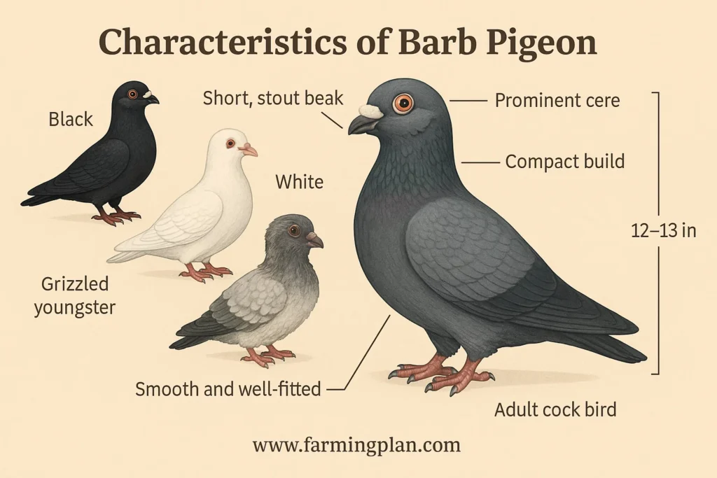 characteristics of barb pigeon