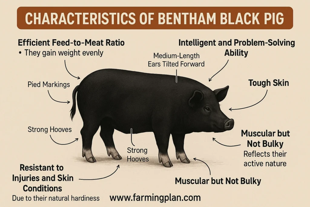 characteristics of bentham black pig