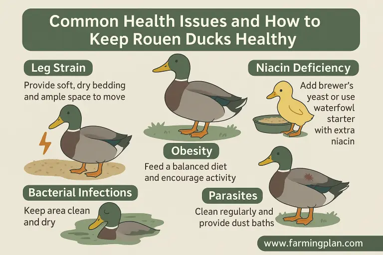 common health issues and how to keep rouen ducks healthy