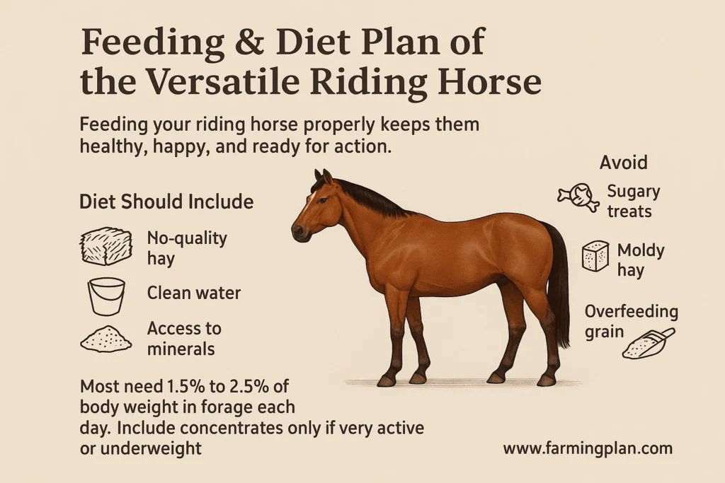 feeding & diet plan of the versatile riding horse