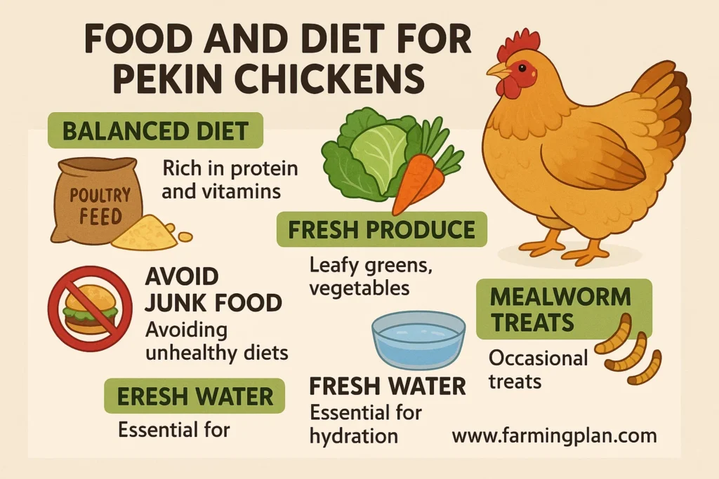 food and diet for pekin chickens