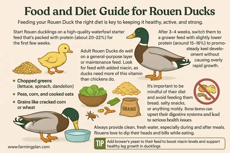 food and diet guide for rouen ducks