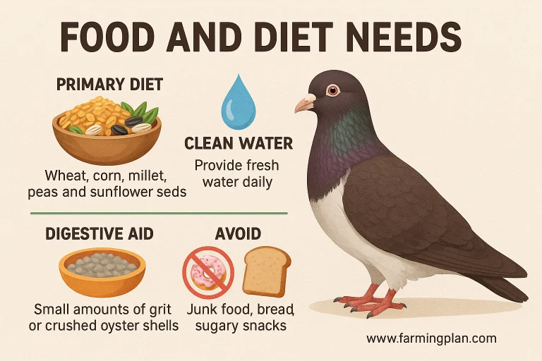 food and diet needs of lahore pigeon