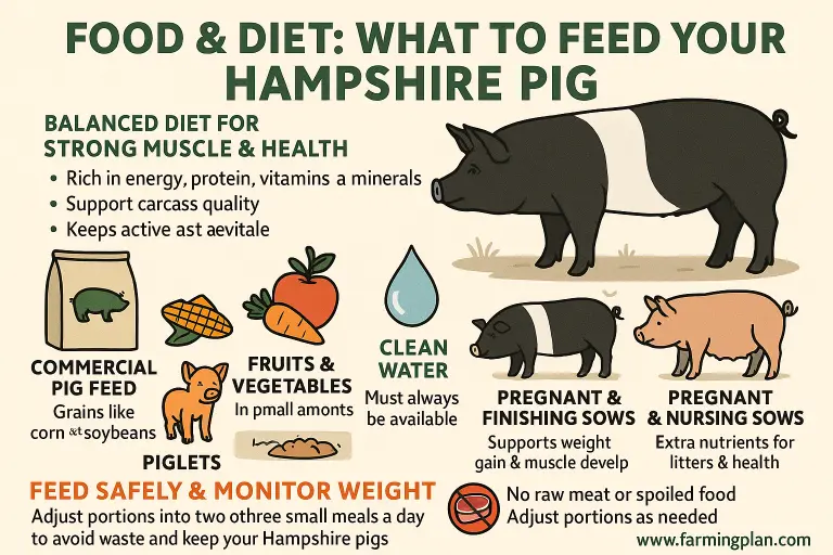 food and diet of hampshire pig