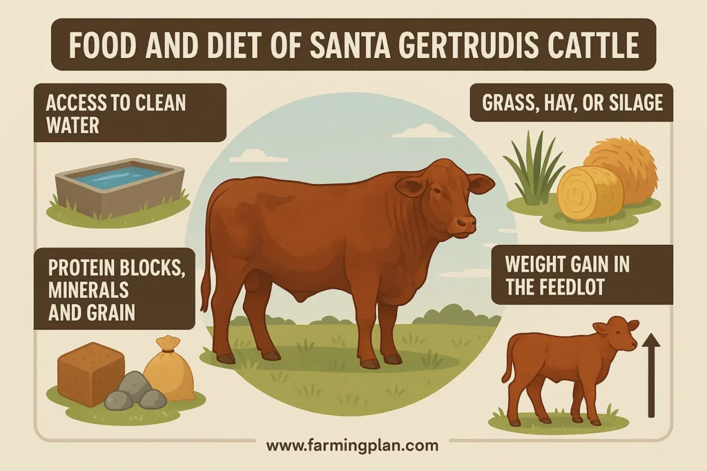 food and diet of santa gertrudis cattle