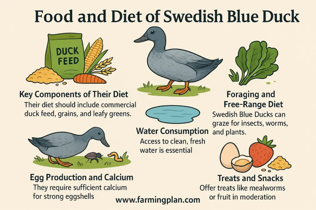 food and diet of swedish blue duck