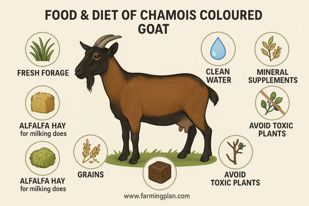 food & diet of chamois coloured goat
