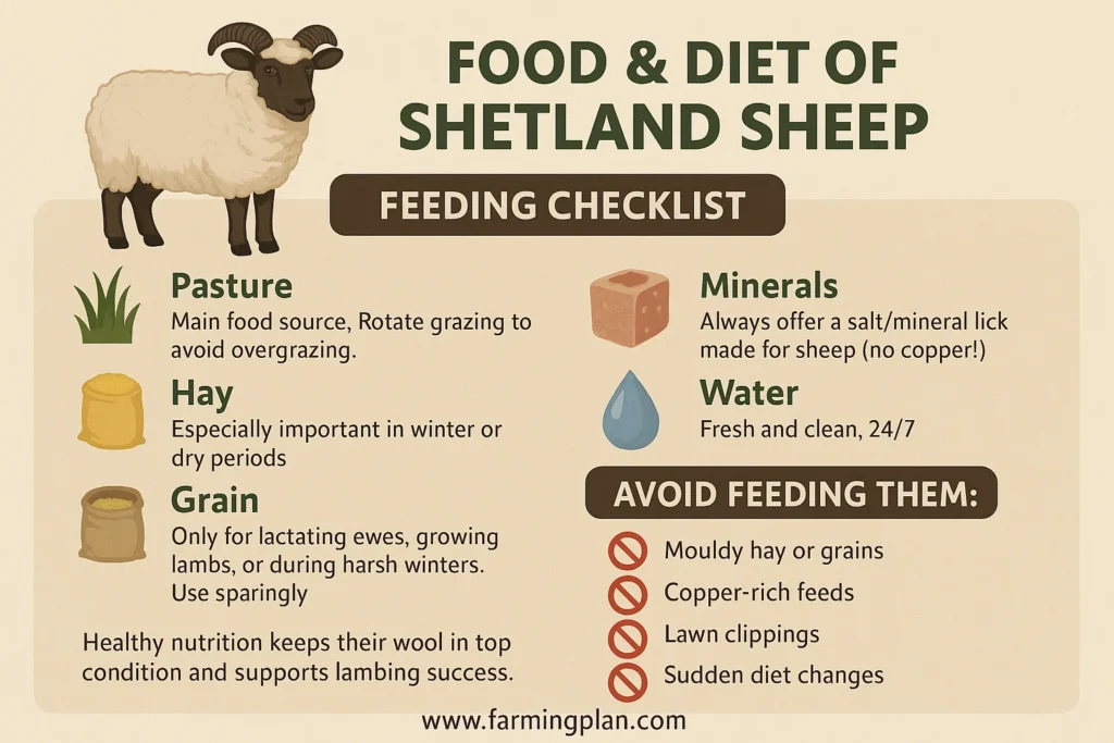 food & diet of shetland sheep