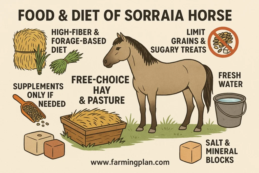 food & diet of sorraia horse