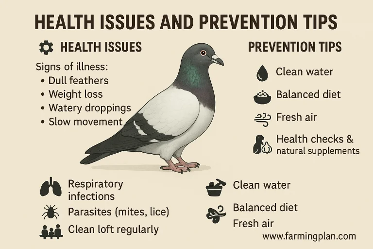health issues and prevention tips of lahore pigeon