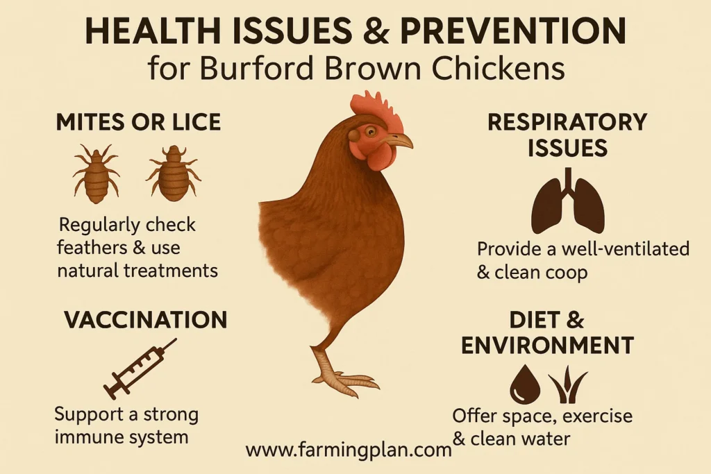 health issues & prevention for burford brown chickens