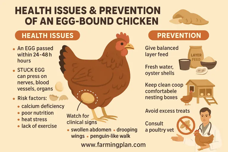 health issues & prevention of an egg-bound chicken