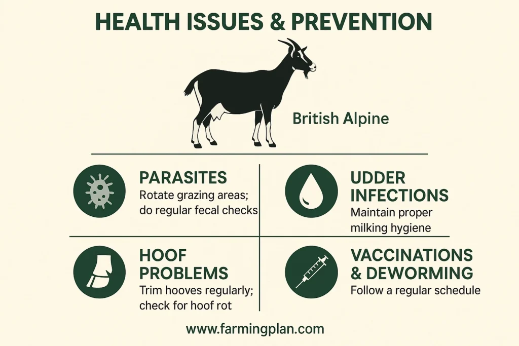 health issues & prevention of british alpine goat