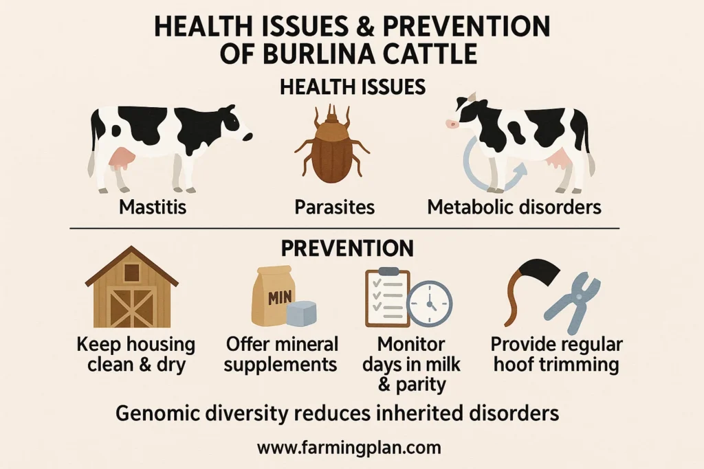 health issues & prevention of burlina cattle