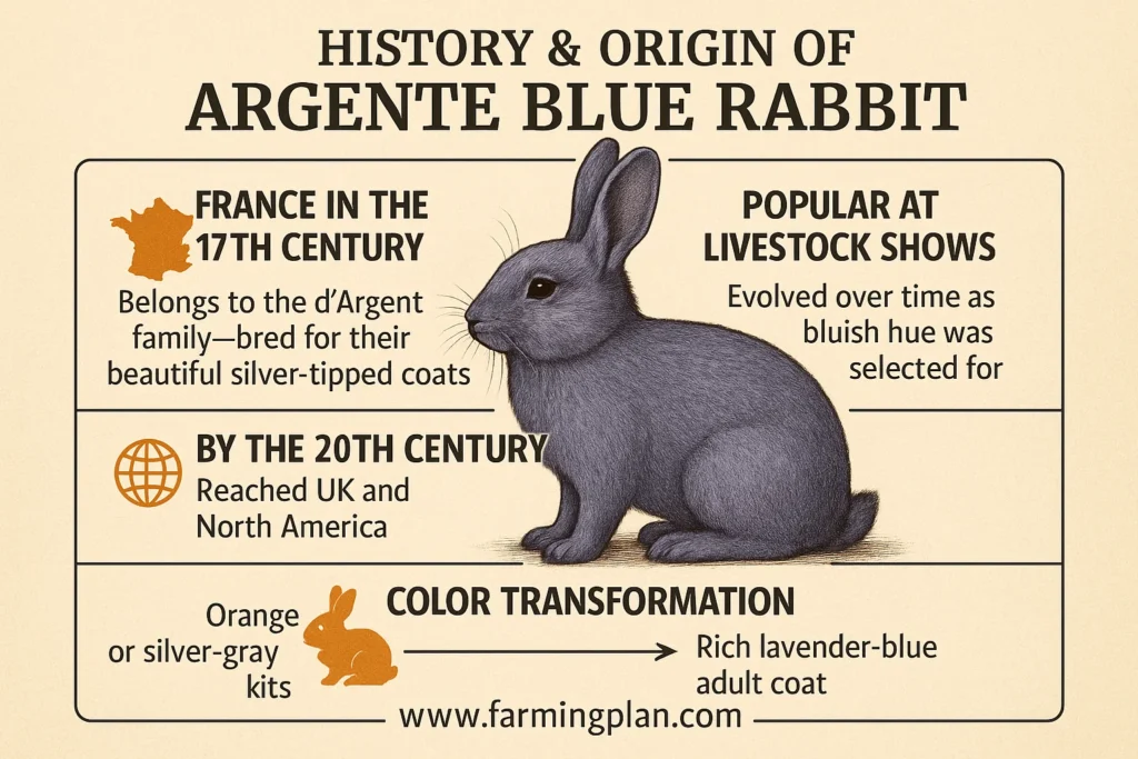 history & origin of argente blue rabbit