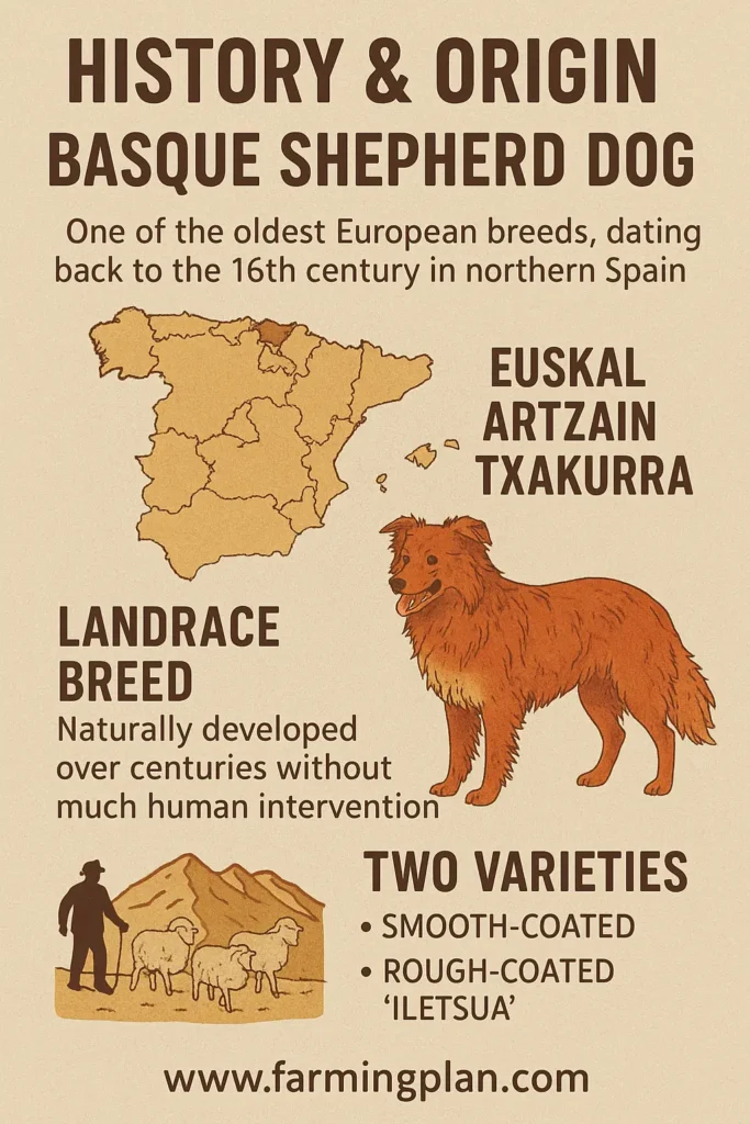 history & origin of basque shepherd dog