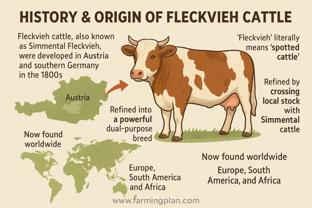 history & origin of fleckvieh cattle