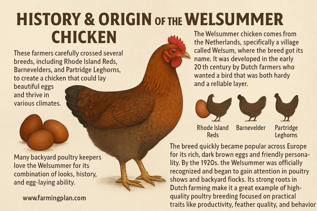 history & origin of the welsummer chicken