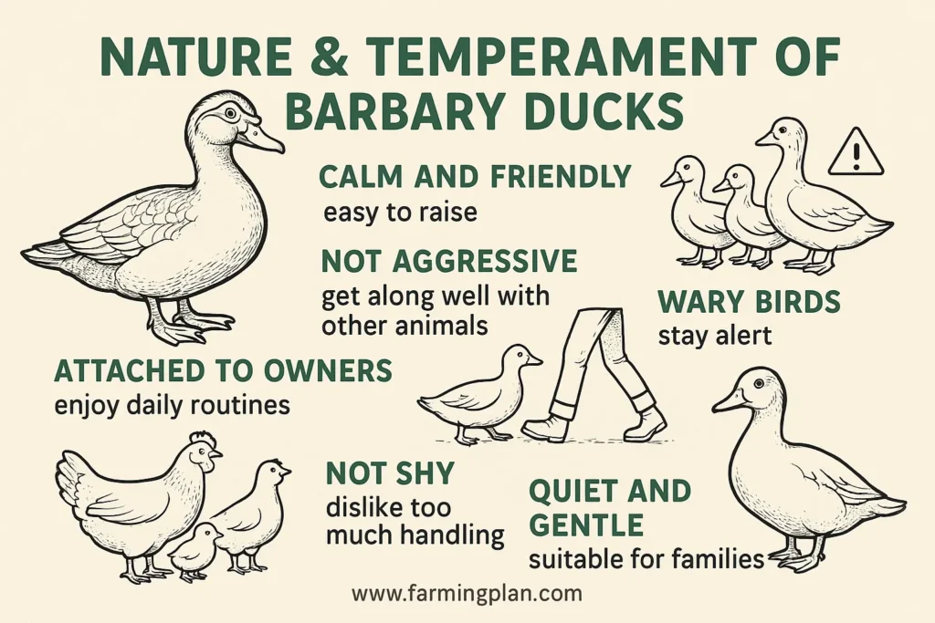 Nature & Temperament of Barbary Ducks