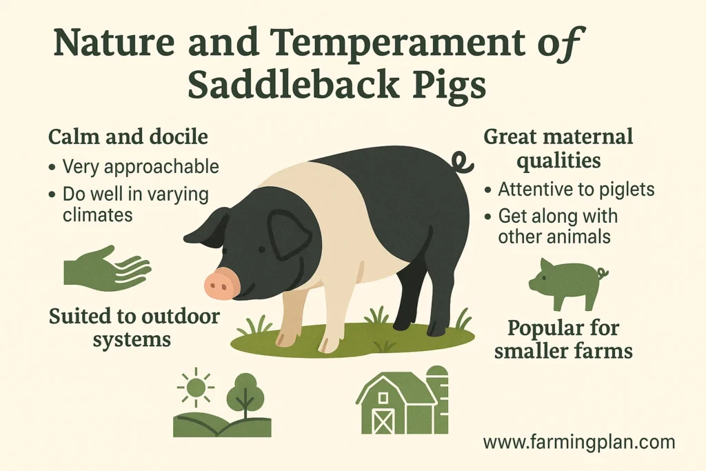 nature and temperament of saddleback pigs