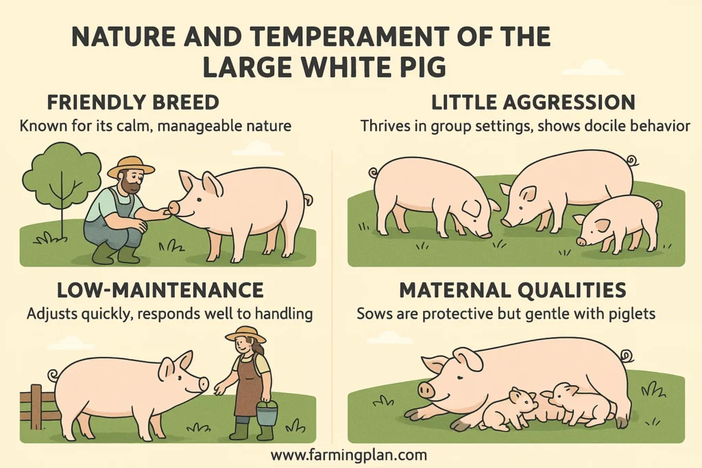 nature and temperament of the large white pig