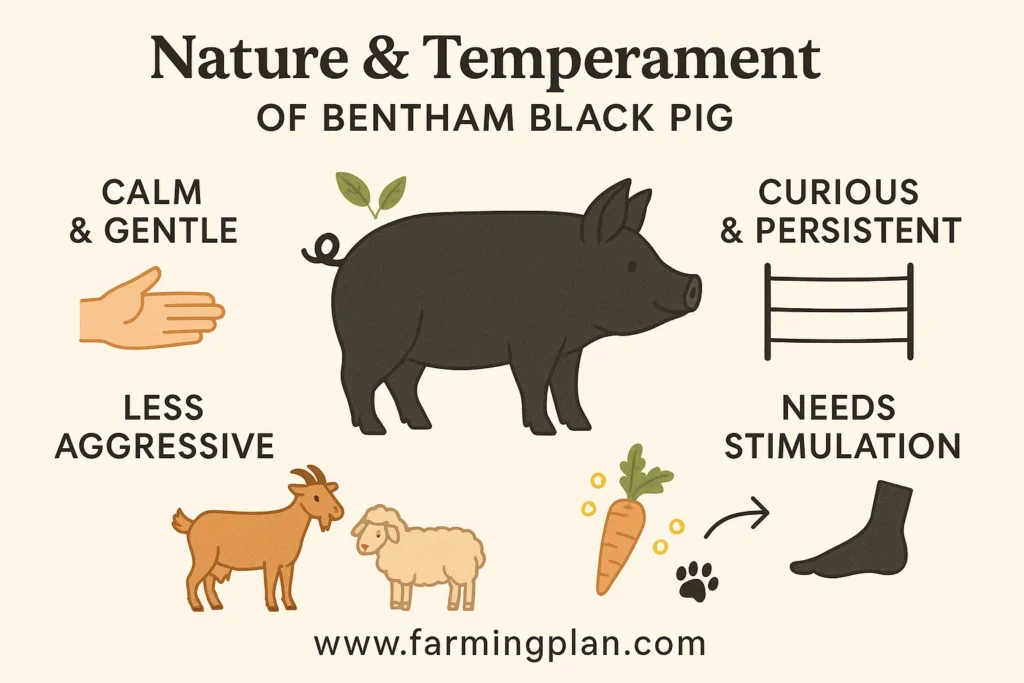 nature  & temperament of bentham black pig