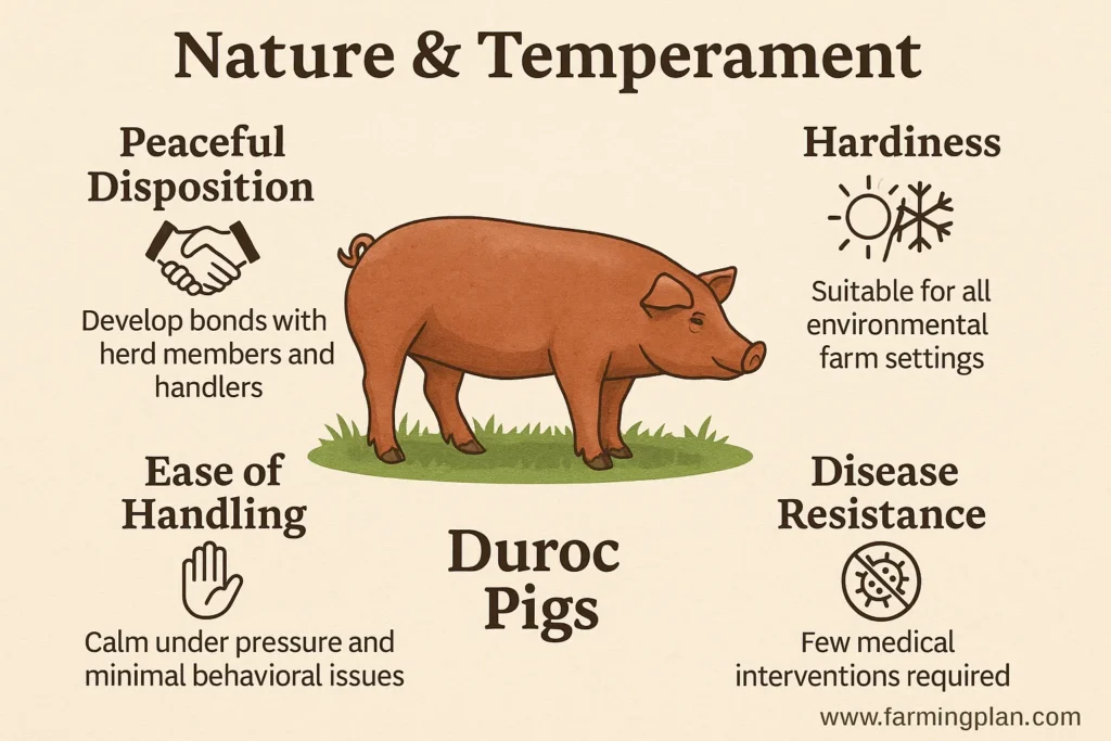 nature & temperament of duroc pig