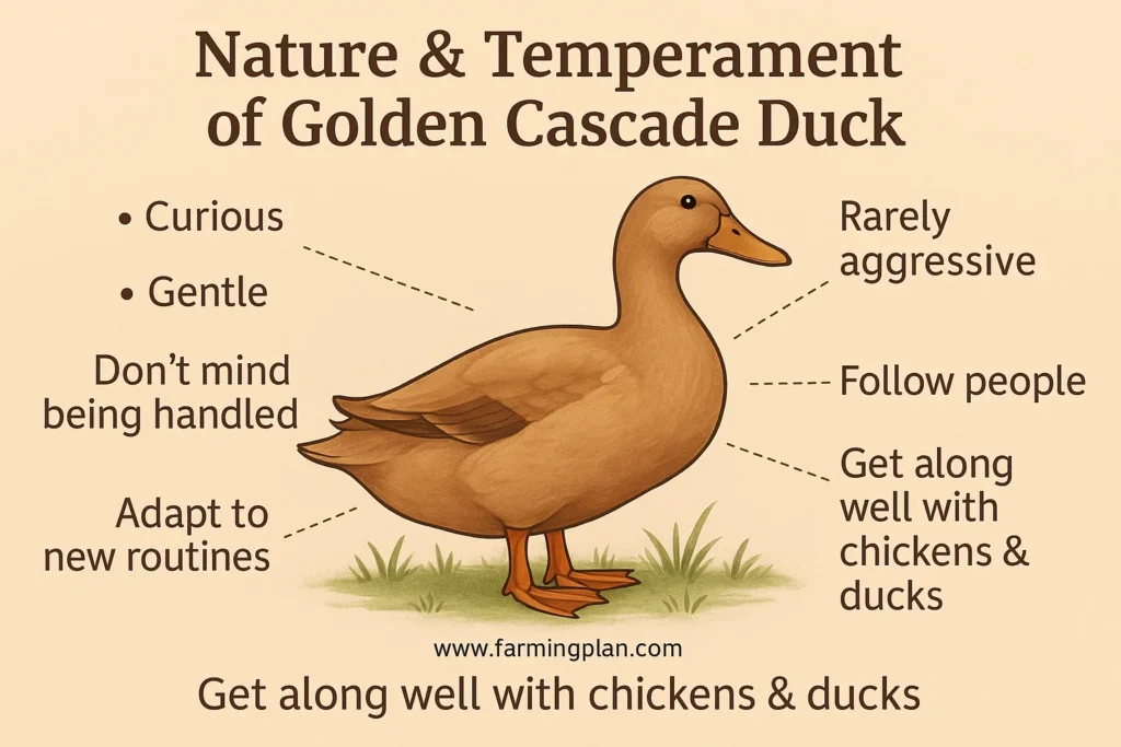 nature & temperament of golden cascade duck