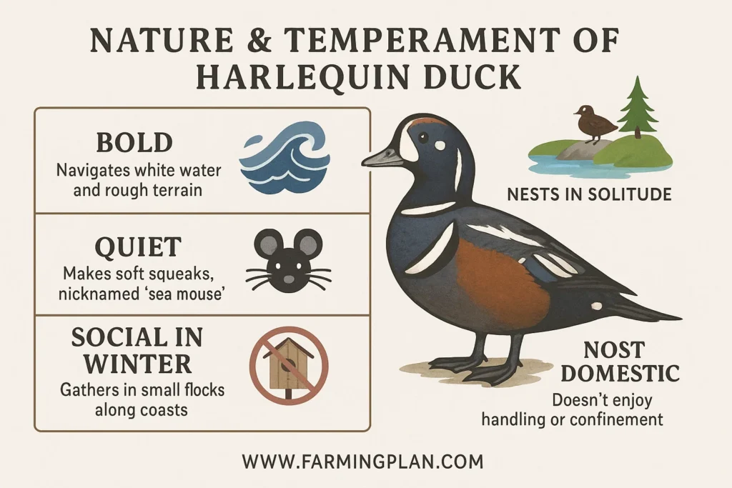 nature & temperament of harlequin duck