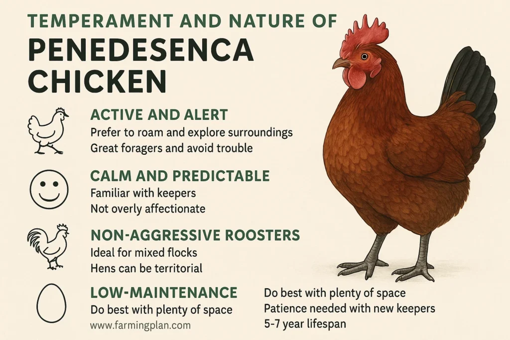 temperament and nature of penedesenca chicken