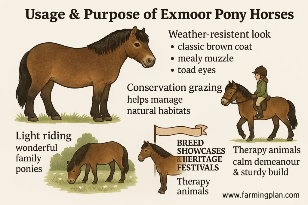 usage & purpose of exmoor pony horses